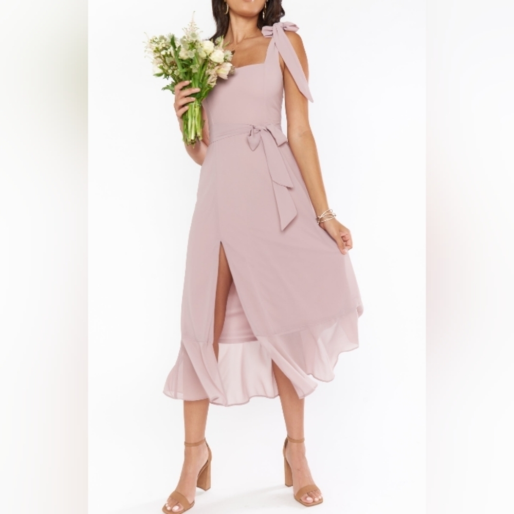 NWT Show Me Your Mumu Claire Midi Dress XXL Mauve Chiffon
